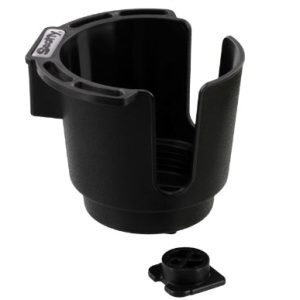 310-BK Black Cup Holder with Bulkhead / Gunnel Mount