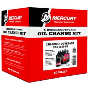 Mercury 150-200HP L4 Verado SAE 25W-40 Synthetic Blend Oil Change Kit 8M0188358