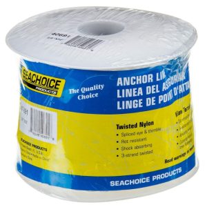 SEACHOICE 3-Strand Twisted Nylon Anchor Line 3/8" x 50' 40691 White