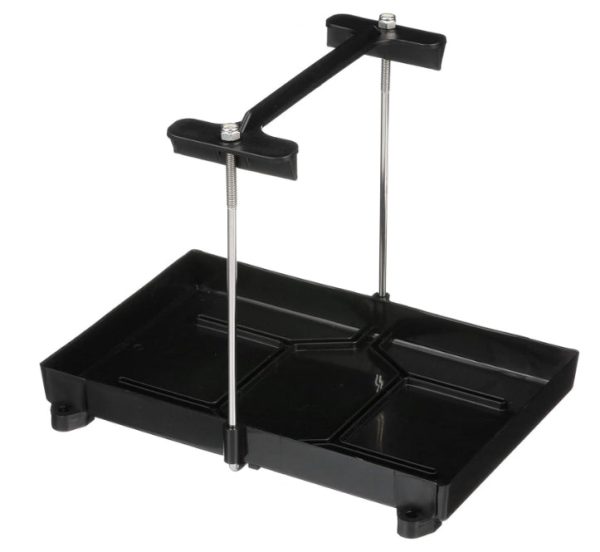 SEACHOICE 22021 USCG-Approved Marine Group 24 Series Hold-Down Battery Tray, Black
